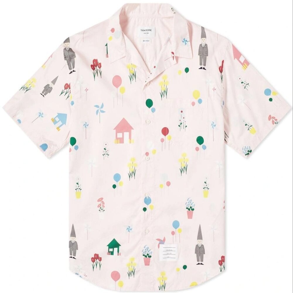 Thom Browne All Over Gnome Print Vacation Shirt - Sz. 4 (XL)